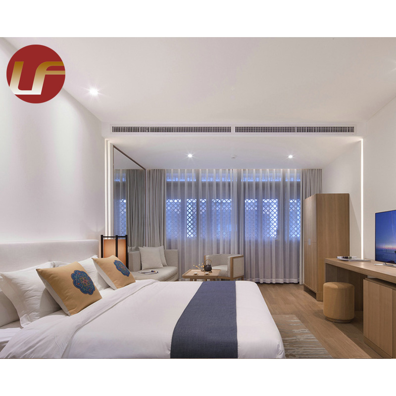 Factory Customized 5 Star Luxury Wooden Hotel Suite Guest Room Furniture Set Modern Hotel Bedroom Set