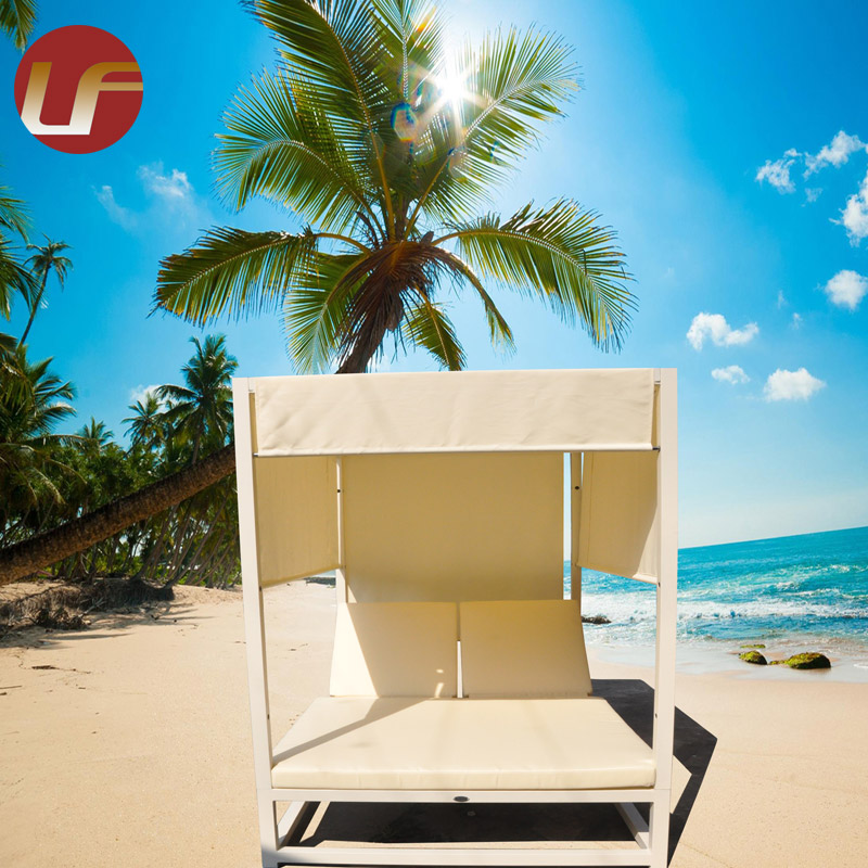 Outdoor Bed Canopy Italian Sun Lounge Chair Aluminium Beach Folding Bed Chaise Lounger