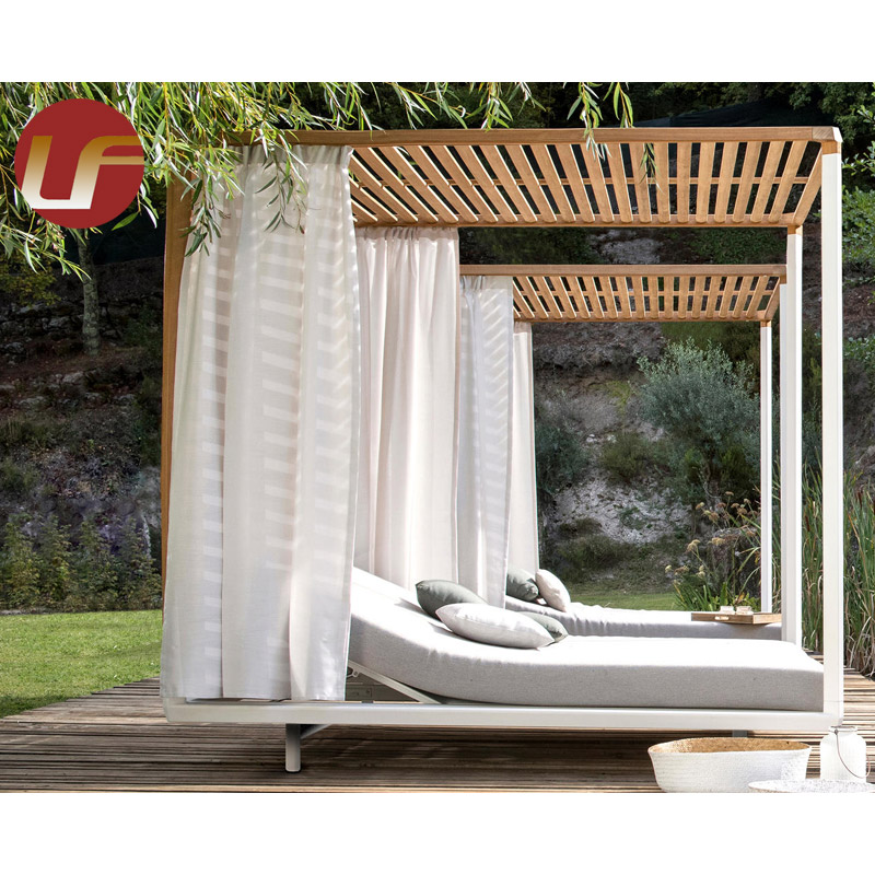 Hot Sale Modern Luxury Outdoor Furniture Beach Poolside Double Sunshade Leisure Daybed