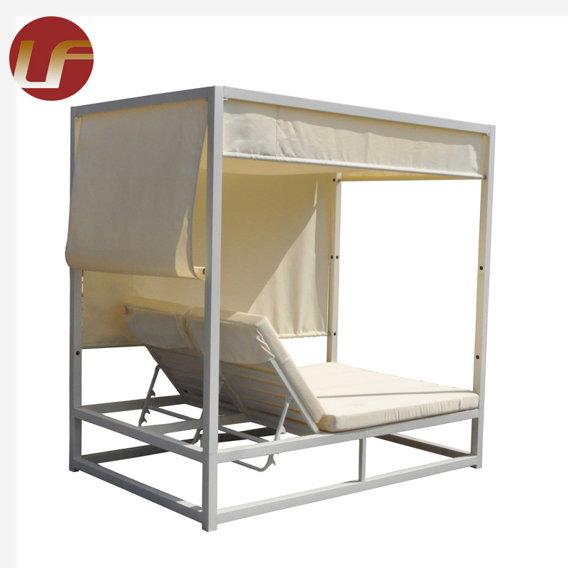 Outdoor Bed Canopy Italian Sun Lounge Chair Aluminium Beach Folding Bed Chaise Lounger